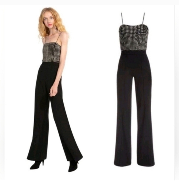 Alice + Olivia Mannie Crystal-embellished Jumpsuit in size 2 - Picture 8 of 15